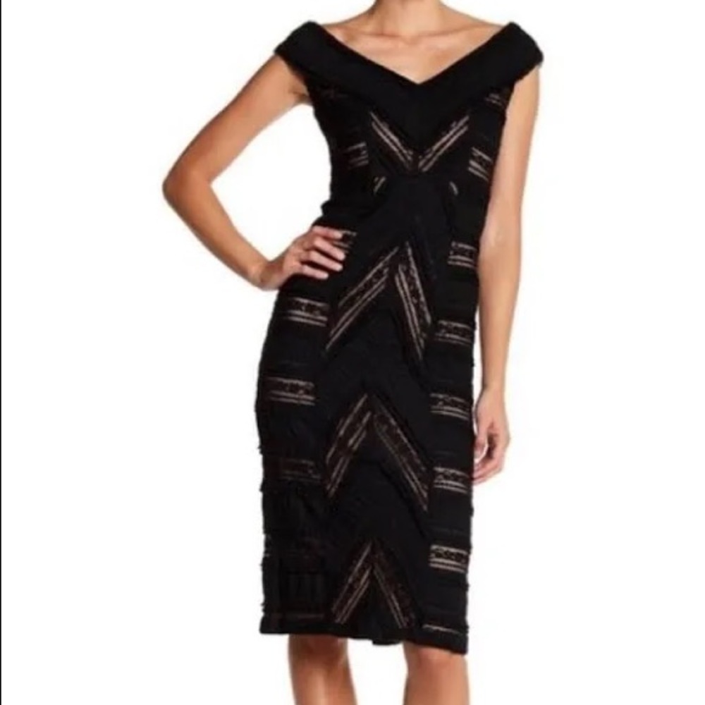 Cinq A Sept Dresses Cinq Sept Black Aveline Lace Sheath Midi Dress size 8 NWT